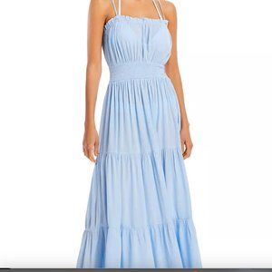 Aqua Tiered Cover up Maxi Dress